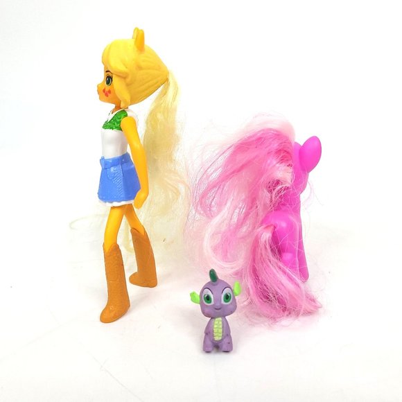 My Little Pony Equestria Girls Applejack Cheerilee Spike Figures Lot Of 3 - Picture 4 of 7